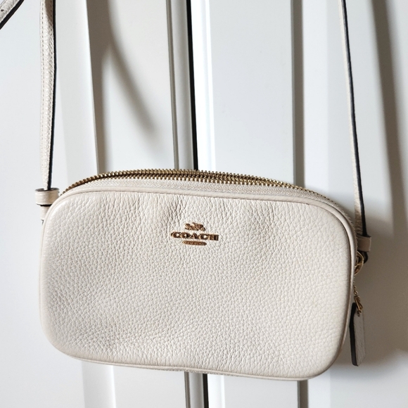 Coach Handbags - Coach white crossbody bag gold hardware Sadie